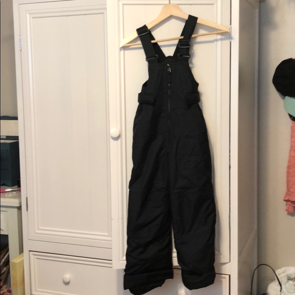 Columbia black ski bibs youth size 6